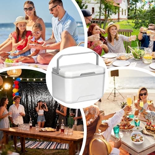 Small Hard Cooler,with Handle Leakproof Portable Insulated 5L - Hard Case Cooler Box - for Camping Picnic Fishing Boating Hiking BBQ Beach Travel Tailgating Road Trips — view 4