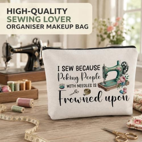 Craft Makeup Bag, Sewing Organiser, Cosmetic Travel Pouch for Sewing Lover — view 2