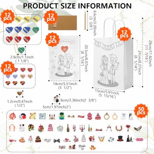 12 Kids Wedding Activity Packs with Colouring Books, Pencils & Gift Bags — view 2