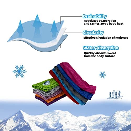 AWOWZ HHFCONE 10 Pack Cooling Towel Ice Towel Workout Towel, Soft Breathable Sweat Towel for Sports, Yoga, Gym, Golf, Camping, Running, Fitness, Workout & More Activities — view 2