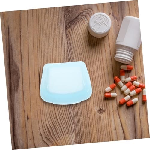 OUNONA Pill Pouch Organizer, Silicone Pill Bags Reusable Medicine Case with Airtight Resealable Slide Lock for Pills Travel Small Items Clear Blue — view 5