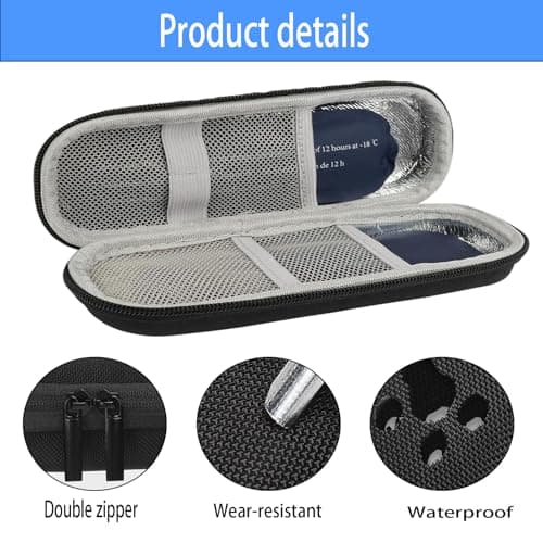 3 Pcs Set Insulin Cooler Travel Case, with 2 Caseinsulin Pen Case Insulin Cooler Ice Packs, Portable Insulin Travail Case, Insulin Cooling Case Insulated Organizer for Insulin Pens (Black) — view 3