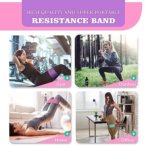 Fabric Resistance Bands for Working Out, 5 Levels Booty Bands for Women Men, Cloth Workout Bands Resistance Loop Exercise Bands for Legs Butt at Home Fitness, Yoga, Pilates — view 6