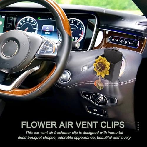 TEHAUX Car Air Vent Organizer Storage Bag with Pocket, Yellow Leather — view 5
