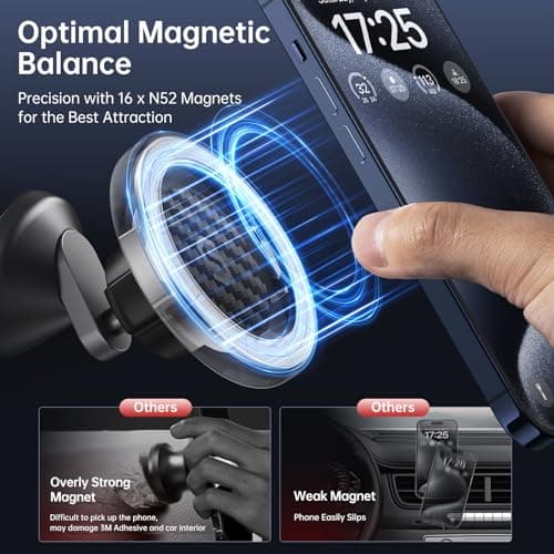 SYNCWIRE MagSafe Car Mount,Adjustable Magnetic Phone Holder,Titanium Silver — view 5