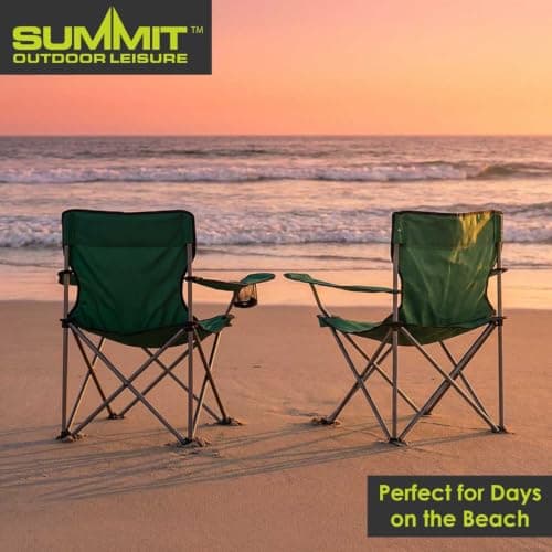 Folding Camping Chair With Cup Holder | Carry Bag | 2 Set | Green — view 5