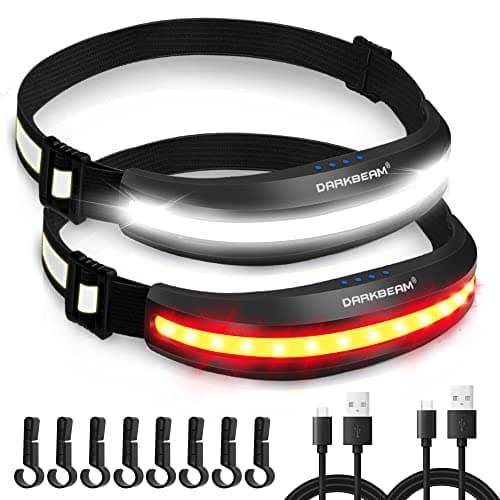 DARKBEAM Head Torch USB-C Rechargeable LED Headlamp Hardhat Light, 2-Pack