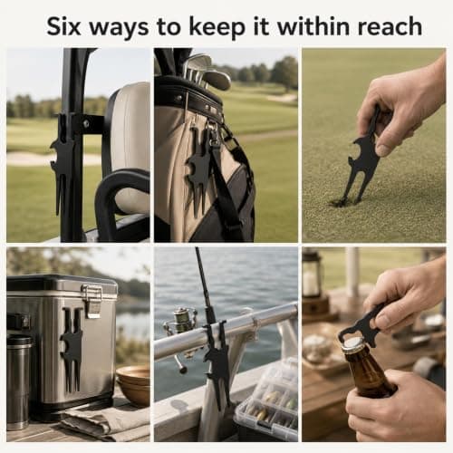 Mistillion 4-in-1 Golf Divot Repair Tool, Magnetic Zinc Alloy Golf Accessory with Bottle Opener, Portable Golf Cart Tool for Golfing Fishing Outdoor Activities — view 6