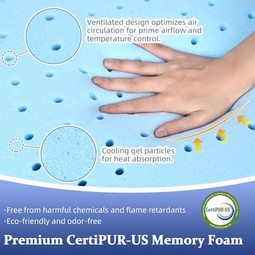 Thin Flat Pillows for Sleeping, Cooling Gel Infused Memory Foam Pillow 2.75 inch Height Ultra Thin Pillow,Slim Bed Pillows for Stomach Back Sleeper,60x40x7 CM — view 6
