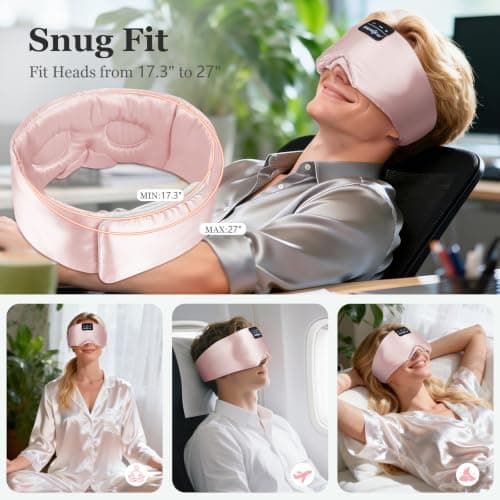 MUSICOZY Sleep Mask Headphones 3D Silk Bluetooth Sleep Headphones — view 6