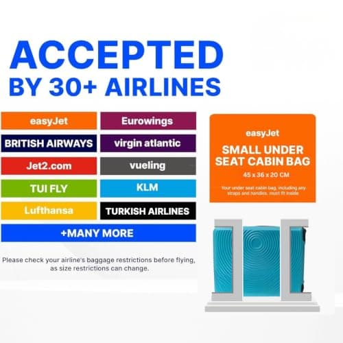 Underseat Travel Cabin Case, Teal, 45x36x20cm, T-HC-US-1830 — view 3