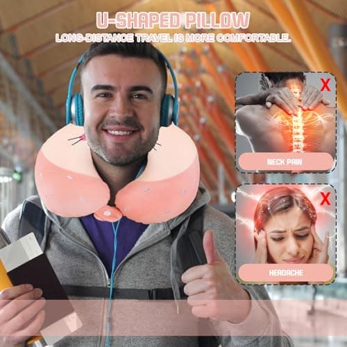 KSVFTB Kids Travel Pillow, Kids Neck Pillows for Travel, Comfortable U-Shape Neck Pillow for Kids, Ideal for Airplane, Car, Train, Camping, Home, and Office Use, 30 cm — view 4