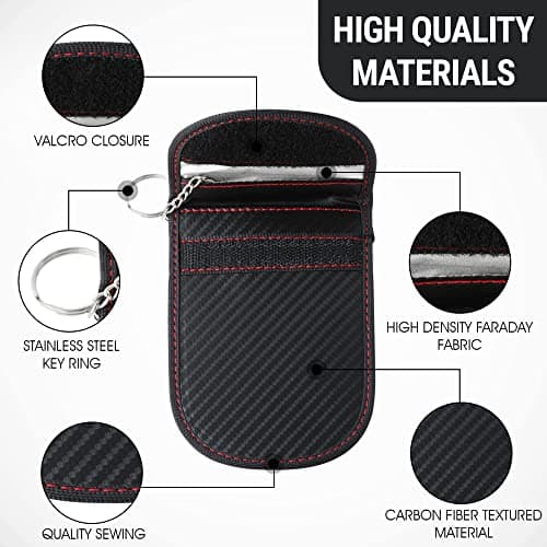 KF-Premium Faraday Pouch for Car Keys, RFID/NFC Signal Blocker Pouch, Brown — view 2