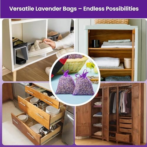 Lavender Bags:30 Bags Dried Lavender Flowers Hand Made as Natural Air Freshener and Moth Repellent for Wardrobes–Wardrobe –Car–Room Air Freshener– Sachets — view 5