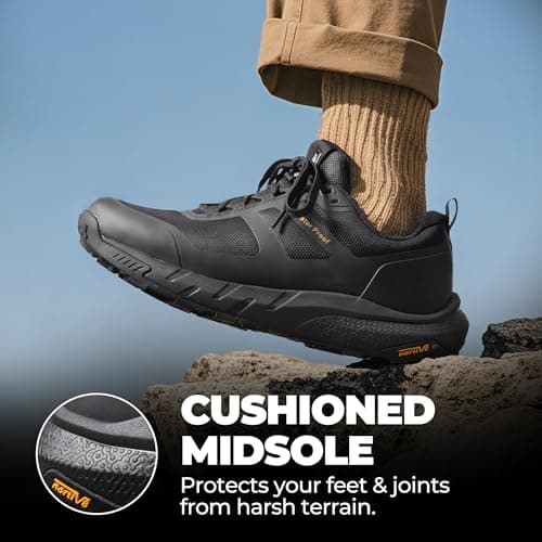 NORTIV 8 Men's Waterproof Hiking Shoes,Size 7,Black — view 5