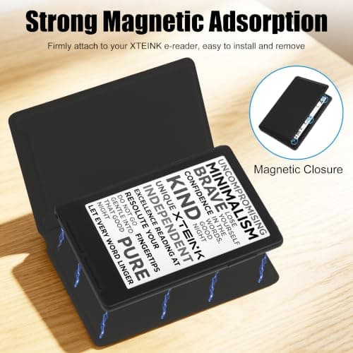 Tiorecime Magnetic Case for Xteink X4 4.3 Inch E-Book Reader, Ultra Thin Lightweight All-Around Scratch Resistant Magnetic Closure Protective Cover Compatible with Xteink X4 E-Reader, Black — view 4