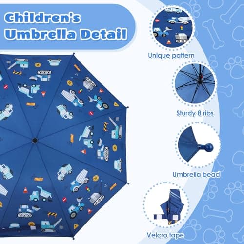 Kids Manual Fold Stick Umbrella for Boys Girls School Outdoor Vehicle — view 4