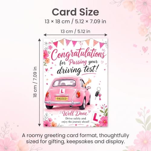 prezentz New Driver Gift for Her 3 Piece Makeup Bag Keyring and Driving Test Card — view 3