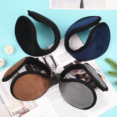 Lezevn 4 Packs Ear Warmer Winter Plush Earmuffs Cold Protection Ear Warmer Winter Accessories Keep Warm for Adults Children — view 4