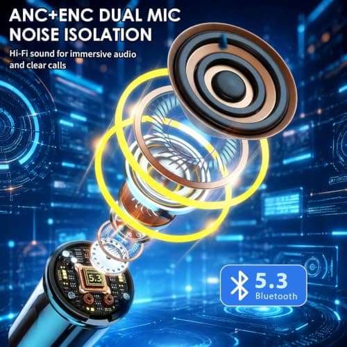 Bluetooth Neckband Headphones 5.3, 100H Playtime, IPX6 Sweatproof, with Mic — view 3