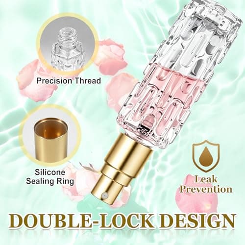 Qufiiry 4 * 10ml Refillable Perfume Atomiser, Travel Perfume Bottles, Leak-Proof Small Aftershave Spray Dispenser, Mini Empty Glass Spray Bottle for Handbag, Pocket, Business Travel Essentials(Gold) — view 5