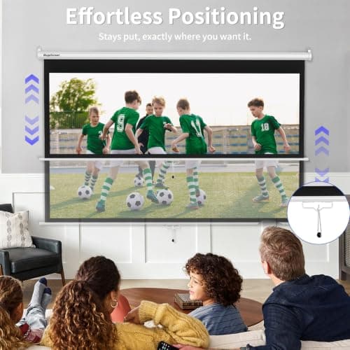 MageScreen 100 Inch 16:9 Manual Pull Down Projector Screen HD 4K — view 3