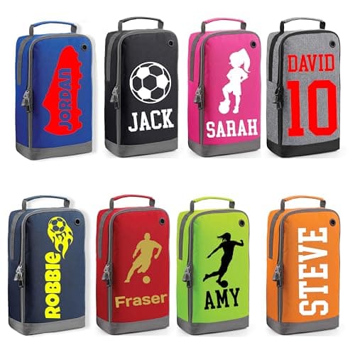 Personalised Boot Bag – Custom Name Sports Shoe Bag – Water-Resistant & Easy Clean – Colourful Design for Kids School PE, Football, Rugby, Dance, Badminton, Golf – Ideal for Boys & Girls (Ice Silver) — view 2