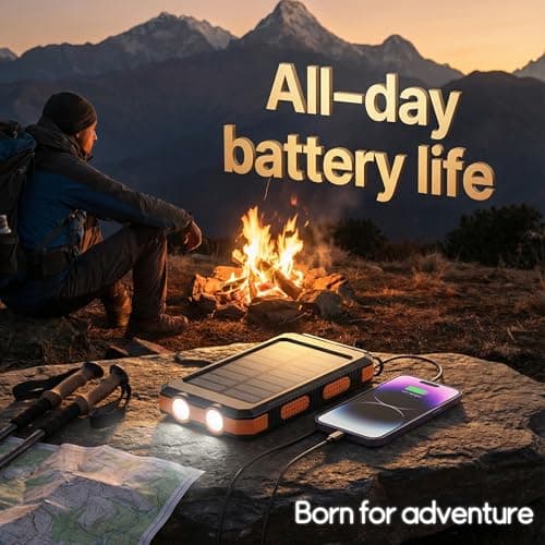 xxsmile Solar Power Bank 20000mAh, Waterproof USB-C External Battery — view 5