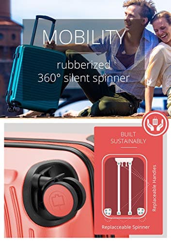 HAUPTSTADTKOFFER - MITTE - Medium Sized Hard Shell Suitcase, Expandable Check-in Luggage, TSA, 4 Double Spinner, 69 cm, 93 L, Coral — view 4