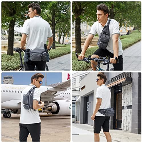 TUDEQU Large Hiking Waist Pack | Dog Walking Fanny Pack | Bum Bag for Men — view 3