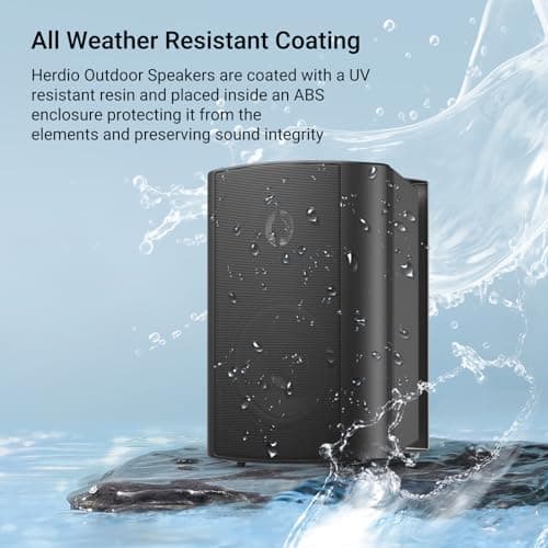 Herdio 4 Inches 200 Watts Outdoor Bluetooth Speakers Waterproof,Wall Mount Speakers With Powerful Bass For Home Garden Patio Indoor — view 6