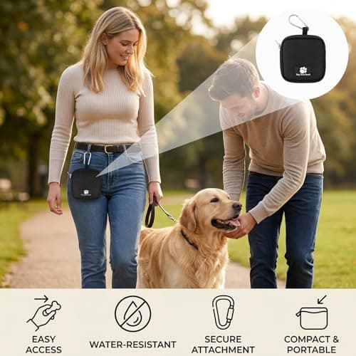BOFYTR 2Pcs Black Dog Treat Pouch, Magnetic Closure Training Bag with Clip, Compact Storage Pouch for Outdoor Walking & Hiking — view 4