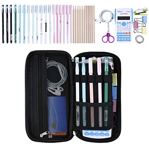 Chelory Big Capacity Pencil Case Large Pencil Cases High Storage Pencil Bag Pouch for Boys Girls Teens Middle College School Office Stationary Supplies Makeup Bag Men Women (Black) — view 2