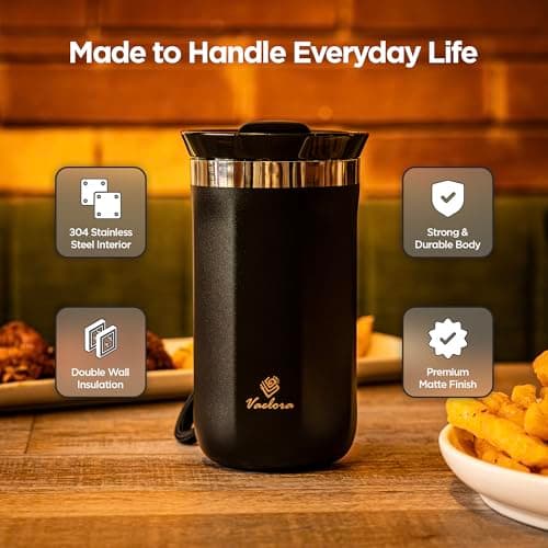 VAELORA Travel Mug — Leakproof Insulated Stainless Steel Coffee Cup 350ml — view 2