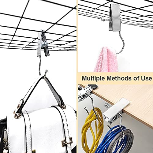 Coideal Boot Hanger Clips Hooks - 8 Pack Laundry Hook Hanging Clothes Pins Portable Stainless Steel Clothing Pant Holder for Travel,Closet,Towel (Silver) — view 6