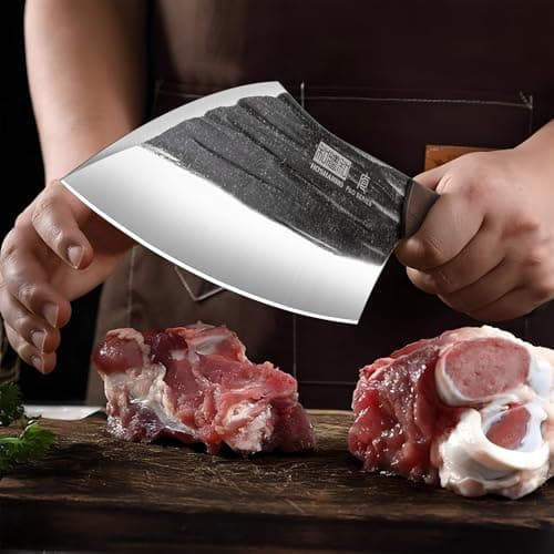 HOSHANHO 6" Cleaver Knife, Hand Forged Chopper Butcher Meat Cleaver Knife — view 5