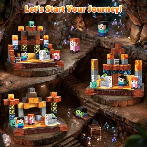 Magnetic Blocks, 60PCS Toddler Travel Toys with Metal Box, Chicken Knight Magnets Building Blocks Tiles Cubes Construction Sensory Toys for Kids Boys Girls Ages 3 4 5 6 7 8 9 10 Birthday Xmas Gifts — view 3