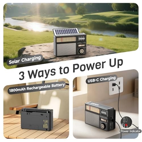 PRUNUS J-139 Portable Radio AM/FM/SW, Solar Radio,Transistor Radio — view 3