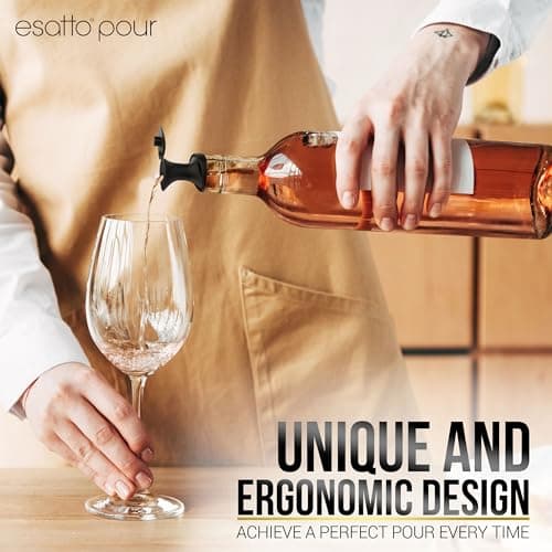Esatto Pour & Seal Plastic Pourer with Lid - 12 Pieces & 4 Cork Adaptors for Precision Pouring, Pour Spouts for Bottles, Liquor Bottle Pourers for Alcohol & Olive Oil, Bar Bartender Accessories — view 6