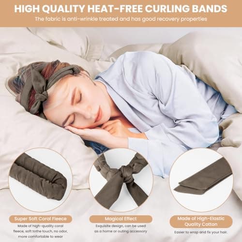 BUTBU Heatless Curlers Headband, 5PCS No Heat Hair-Curlers and Rollers — view 3