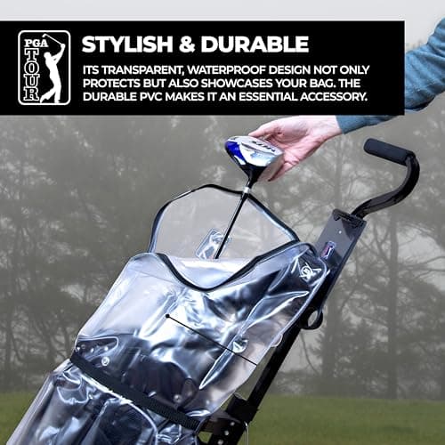 PGA TOUR Golf Bag Rain Cover - Waterproof Cart Bag Protection - Heavy Duty Full Length Zip - Easy Access — view 3