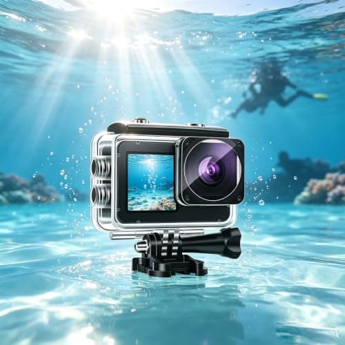 Waterproof Action Camera with 2" & 1.3" Dual Screens，Underwater Camera 40M — view 2