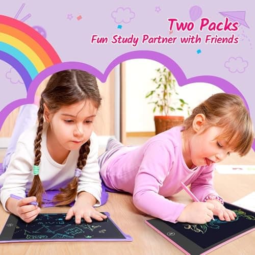 TECJOE 2 Pack LCD Writing Tablet, 10 Inch Colorful Doodle Board for Kids, Electronic Drawing Tablet Drawing Pads,Kids Travel Games Activity for Learning,Gifts for 3–6-Year-Old(Pink and Violet) — view 6