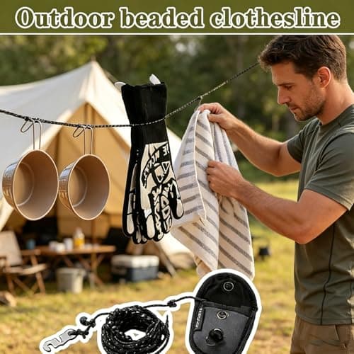 2-Pack Portable Travel Clothesline for Hotel & Cruise Essentials, Lightweight Laundry Drying Solution, Adjustable Camping Washing Line for Outdoor, Indoor, and Backpacking Use — view 4