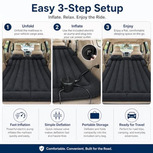 RKUMZCV Car Air Mattress for Skoda Yeti 2009-2017, Portable Rear Bed — view 5