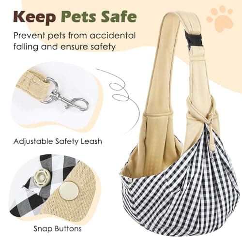 Pawaboo Small Dog Sling Carrier,for 3-10 lbs Pets, Light Khaki — view 4