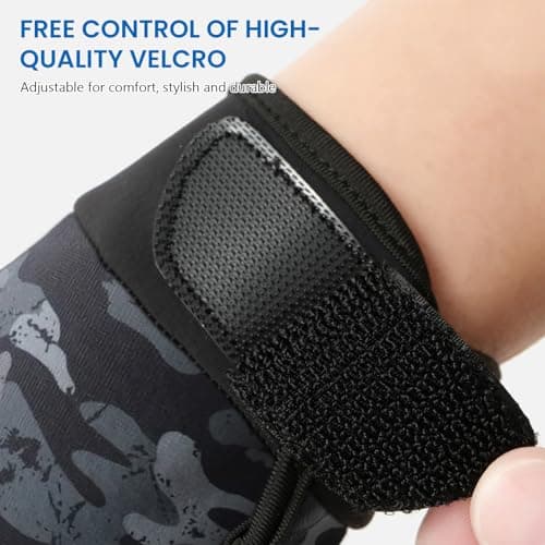 GJV Winter Fingerless Fishing Gloves for Men & Women, Windproof Cold Weather Touchscreen Warm Motorcycle Cycling Gloves for Photography Hunting Ski Driving (Camouflage Grey, M) — view 5