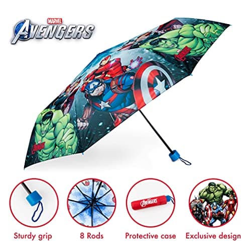 BONNYCO Kids Umbrella Windproof Strong, Avengers. Compact Umbrella Kids for Bag, Backpack or Travel. Folding Brolly with Reinforced Structure, Mini Pocket Brolly. Original Gifts for Boys Avengers — view 3