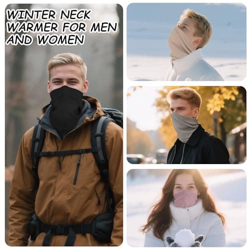 ehsbuy Neck Warmer Snoods for Men & Women Windproof Bandana Face Covering Ski Mask Lightweight Neck Gaiters Scarf Gifts for Motorcycle Running Cycling — view 6