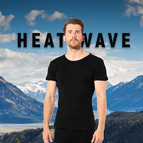 Heatwave® Pack of 2 Men's Thermal T Shirt, Warm Underwear Baselayer Thermals, XX Large Black — view 6